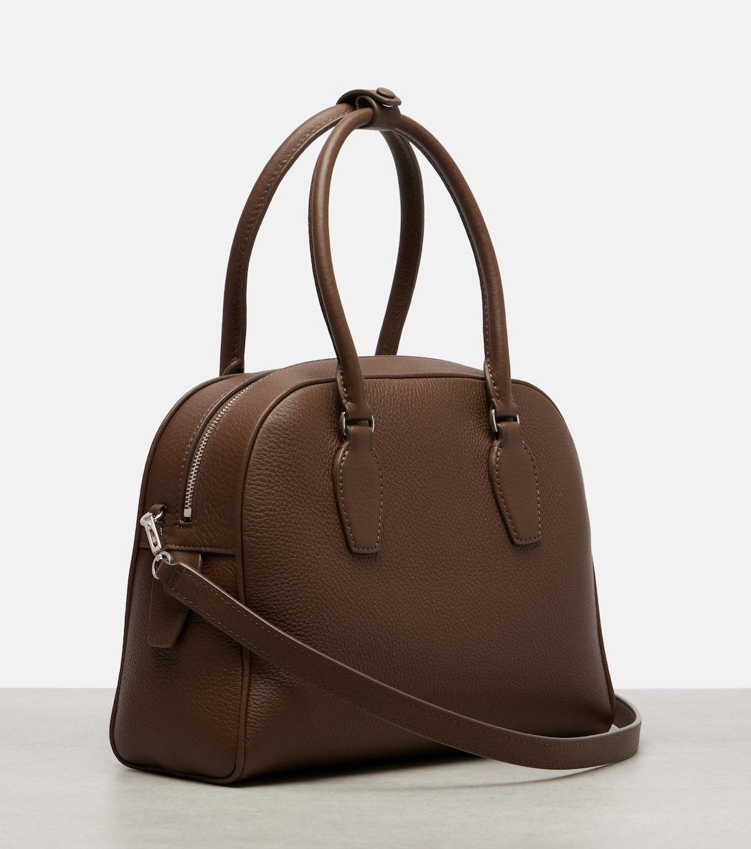 Индийская кожаная сумка-тоут малая 10 The Row, Dark Olive Ans — фото 4