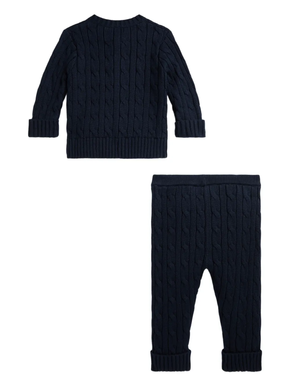 Комплект из топа и брюк фактурной вязки POLO RALPH LAUREN KIDS, синий — фото 2