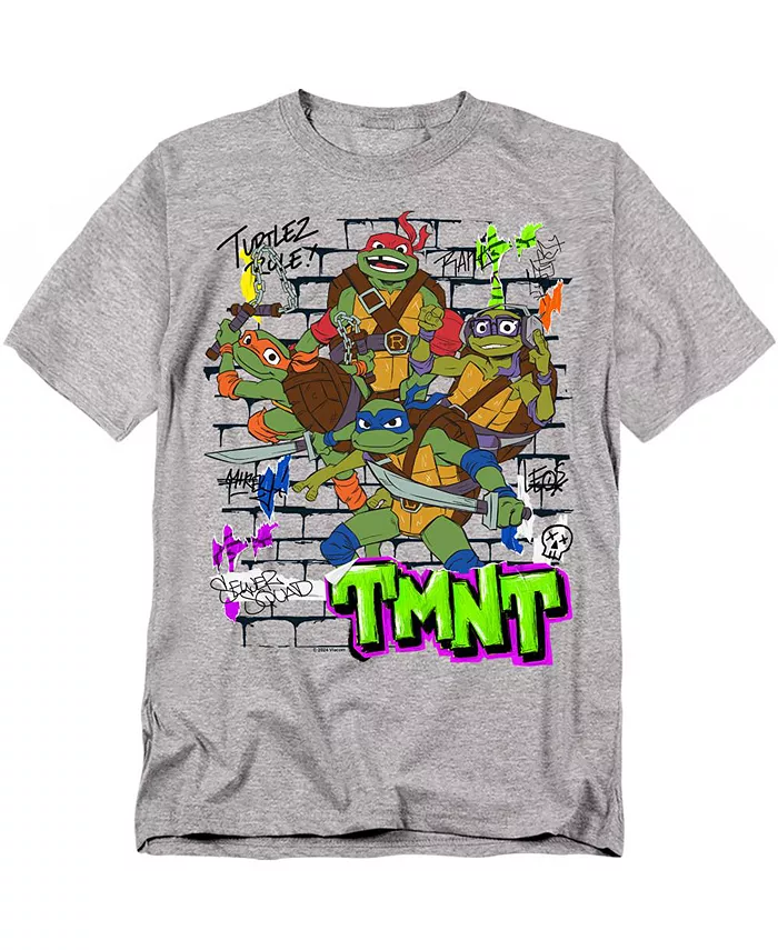 

Мужская футболка Tales Of The Poster Brick Wall Teenage Mutant Ninja Turtles, серый