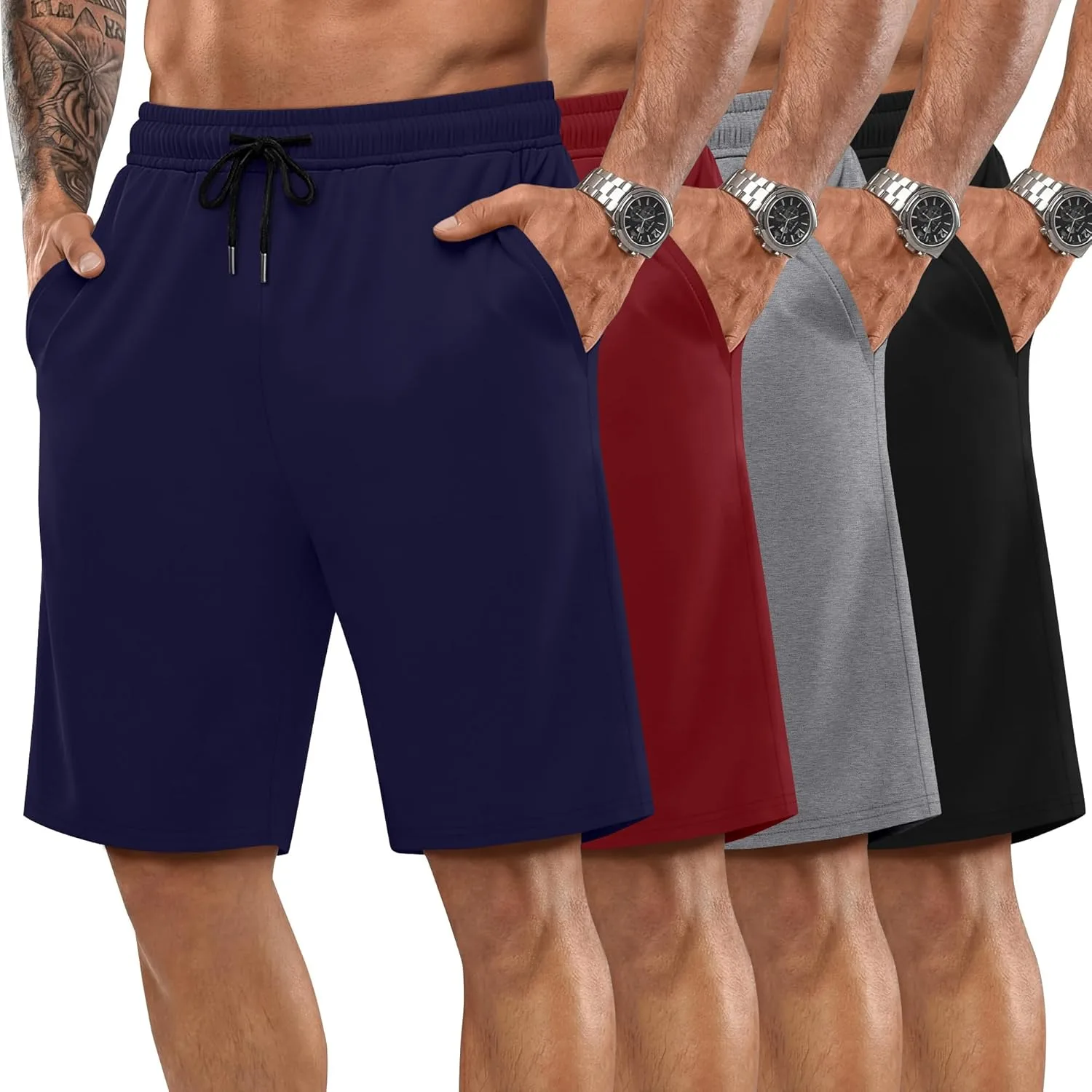 

4 пары мужских спортивных шорт с кулиской для тренировок и отдыха Sweetyweee