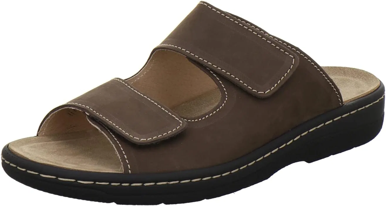 Удобные мюли AFS-Schuhe 3502 со сменной стелькой для мужчин, кожаные, рабочие тапочки, сделано в Германии, Tobacco