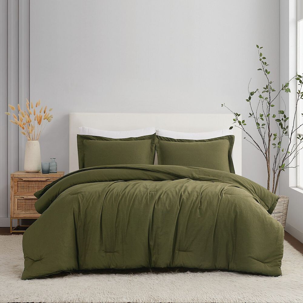 

Комплект льняных одеял Brooklyn Loom из 3 предметов, цвет Moss Green