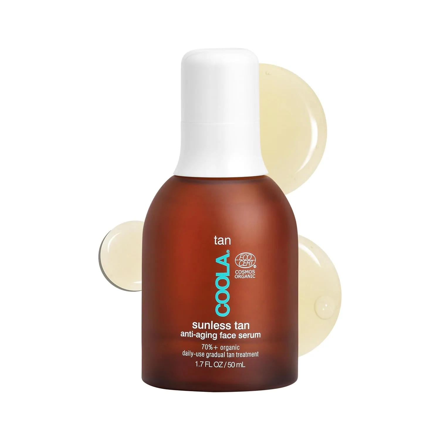COOLA Organic Sunless Self Tanner сыворотка для лица, дерматологически протестированный антивозрастной уход с гиалуроновой кислотой, Vegan и Non-GMO, Piña Colada, 50 мл