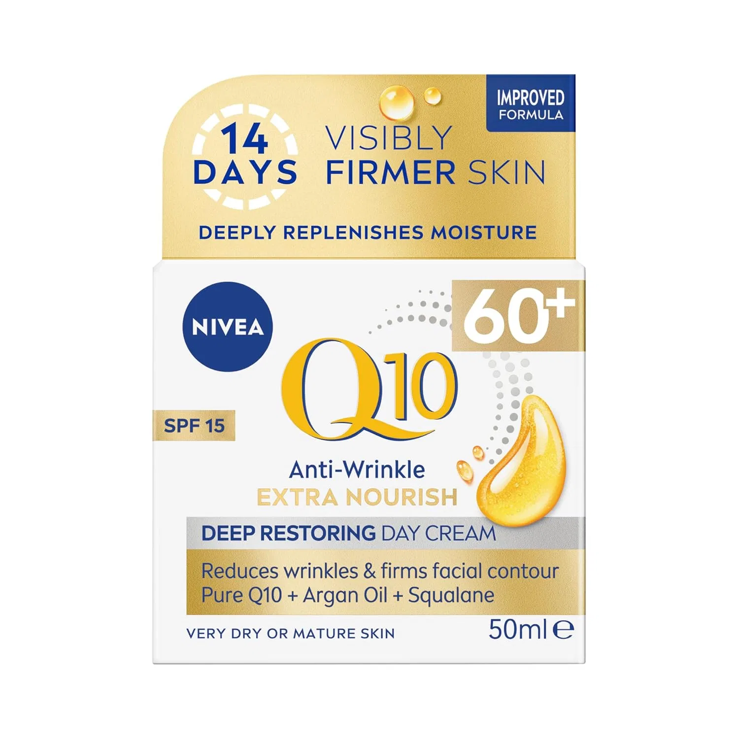 Крем для лица SPF NIVEA Дневной против морщин «Q10 Anti-Wrinkle + Extra Nourishing Day Cream » от