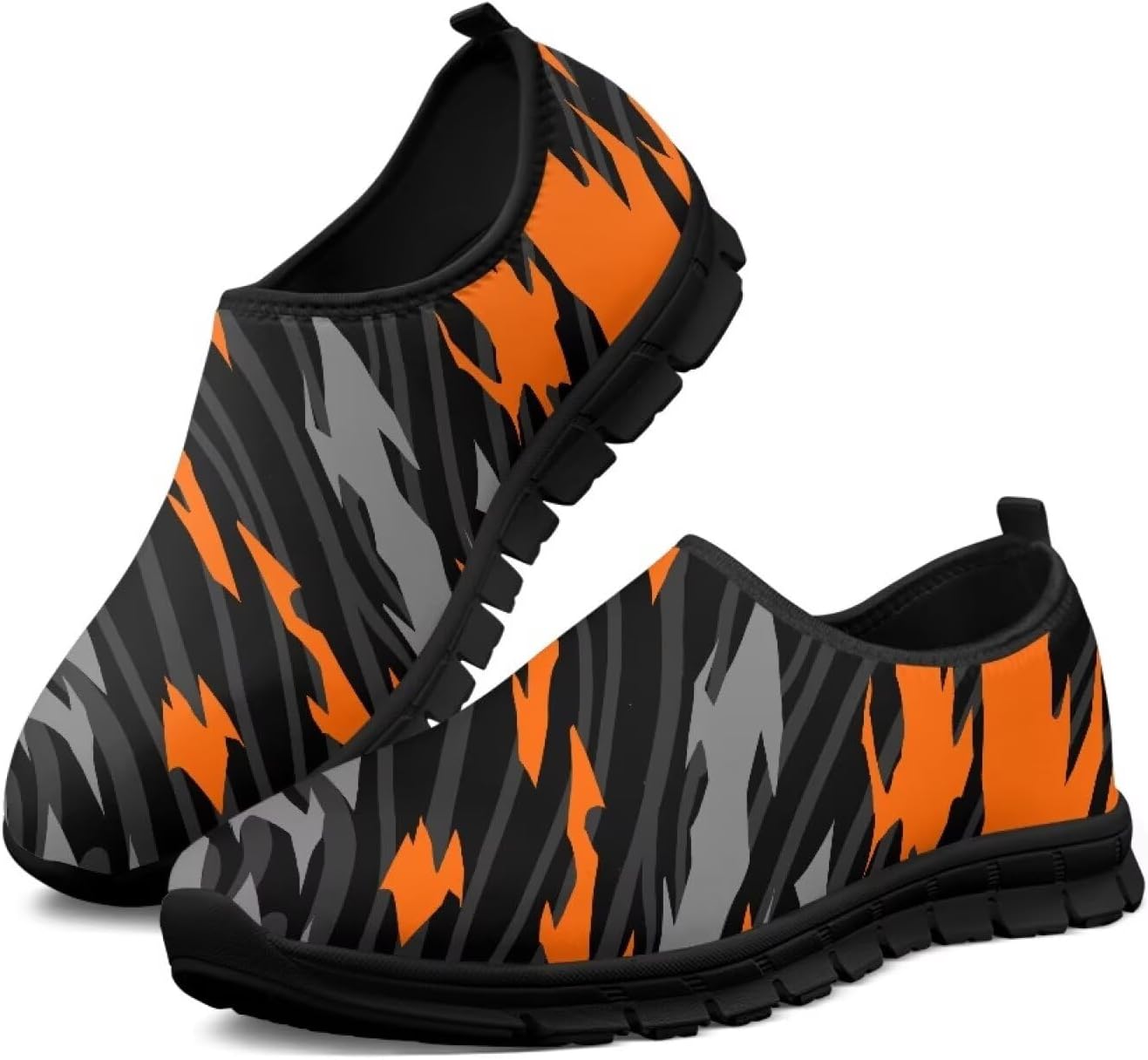 

Мужские слипоны кроссовки легкие повседневные для путешествий прогулок, плоские удобные низкие спортивные туфли для улицы и бега, размеры США 5-14 Qoiuvncy, Tiger Skin