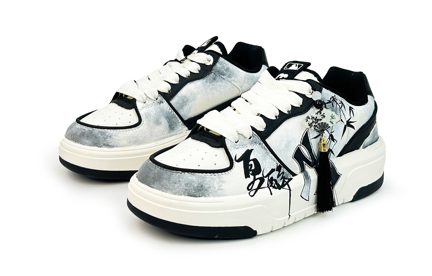 Кроссовки MLB Chunky Liner Skateboarding Shoes Unisex Low-top Black/white, цвет The night is not yet young — фото 3