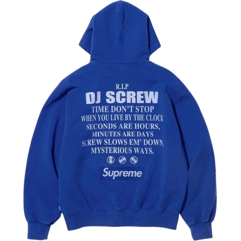 Толстовка на молнии с капюшоном x DJ Screw SS26 WEEK6 унисекс Supreme, Black — фото 4