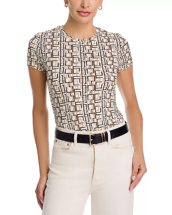 

Футболка с коротким рукавом Ressi с геометрическим принтом L'Agence, белый