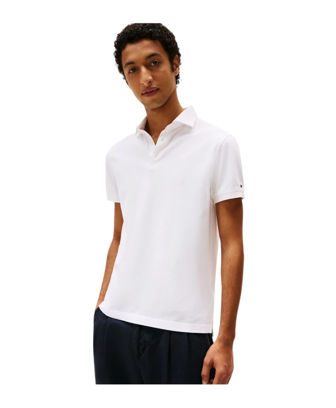 Классическая поло-рубашка в стиле smart casual. Tommy Hilfiger, белый — фото 2