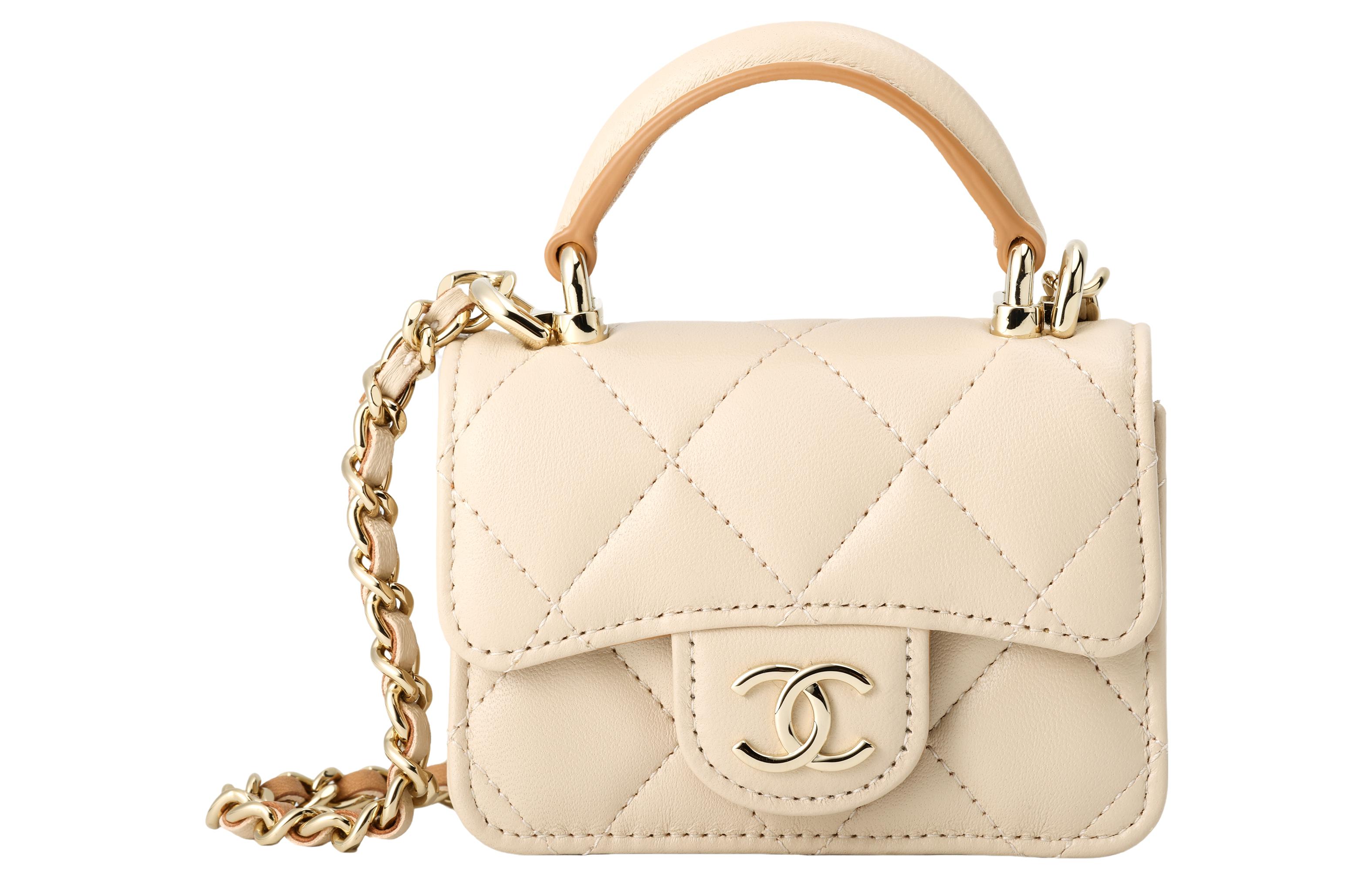 

CHANEL Кошелёк из овчины Миниатюрная сумка Дамская сумочка Сумка через плечо Кроссбоди мини Женская миниатюрная сумка Бежево-коричневая Многоцветная