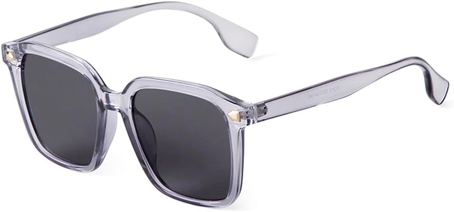 

LVTFCO Винтажные солнцезащитные очки с леопардовым принтом и заклепками, квадратная оправа, модные солнцезащитные очки для мужчин, защита от УФ-излучения UV400, C2, один размер, C2