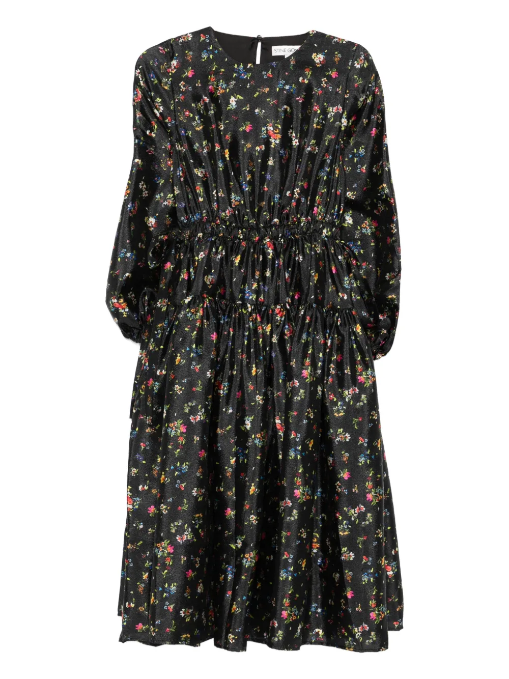 

Платье миди с цветочным принтом Stine Goya, черный