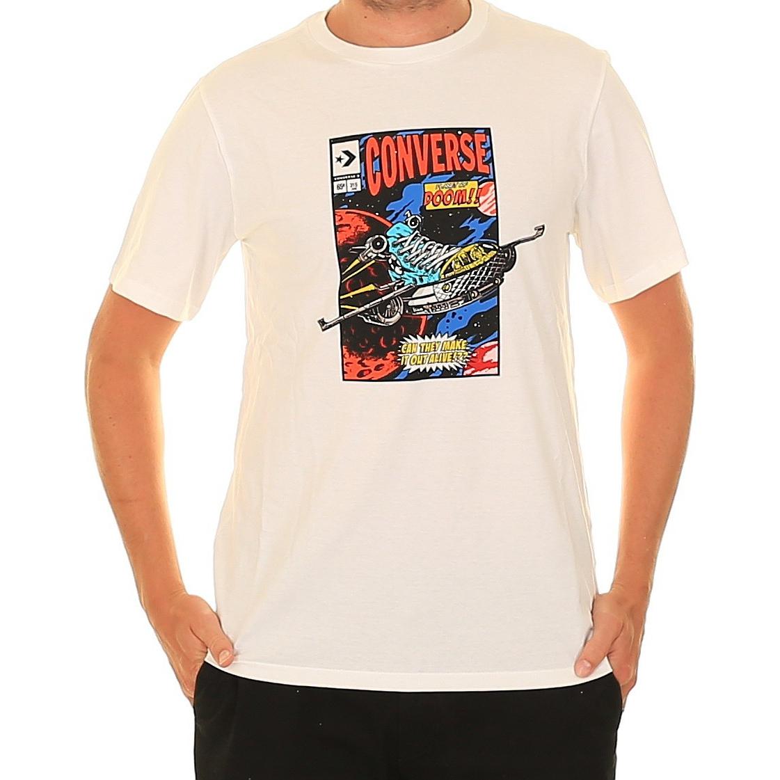 

Converse Футболка мужская с комиксами ecru, Бежевый, Converse Футболка мужская с комиксами ecru