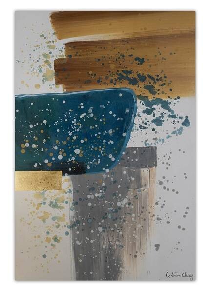 

Акриловая картина ручной работы KUNSTLOFT Turquoise Splash цвет blau/grau