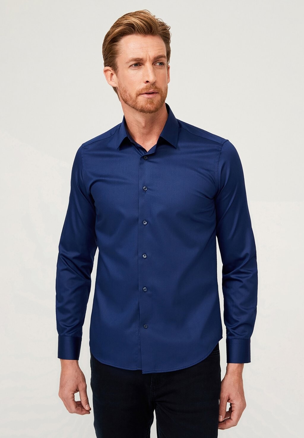 

Деловая рубашка NON IRON (BUEGELFREI) SLIM FIT TALL Kigili, цвет Medium Navy Blue