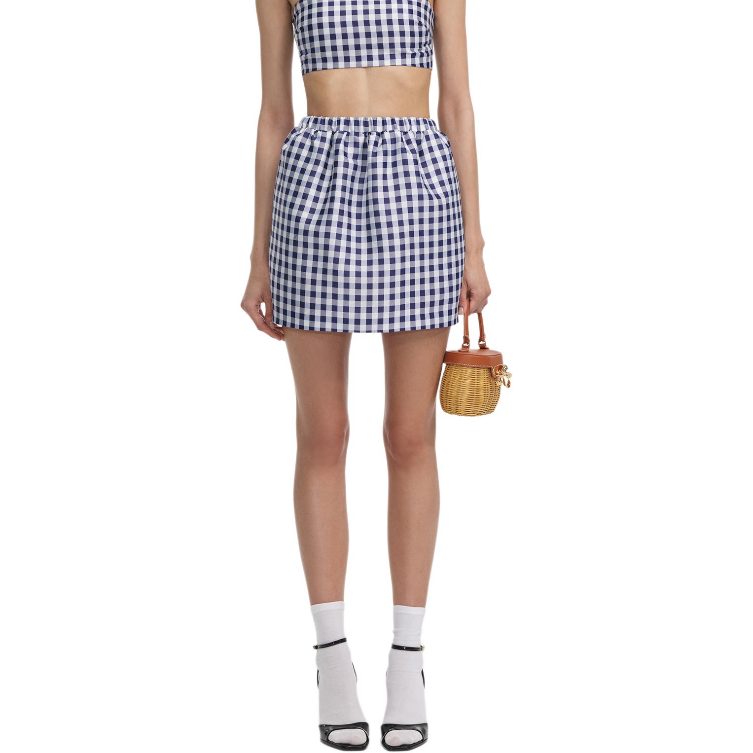 

Юбка плиссированная в клетку Self portrait Self-portrait, белый