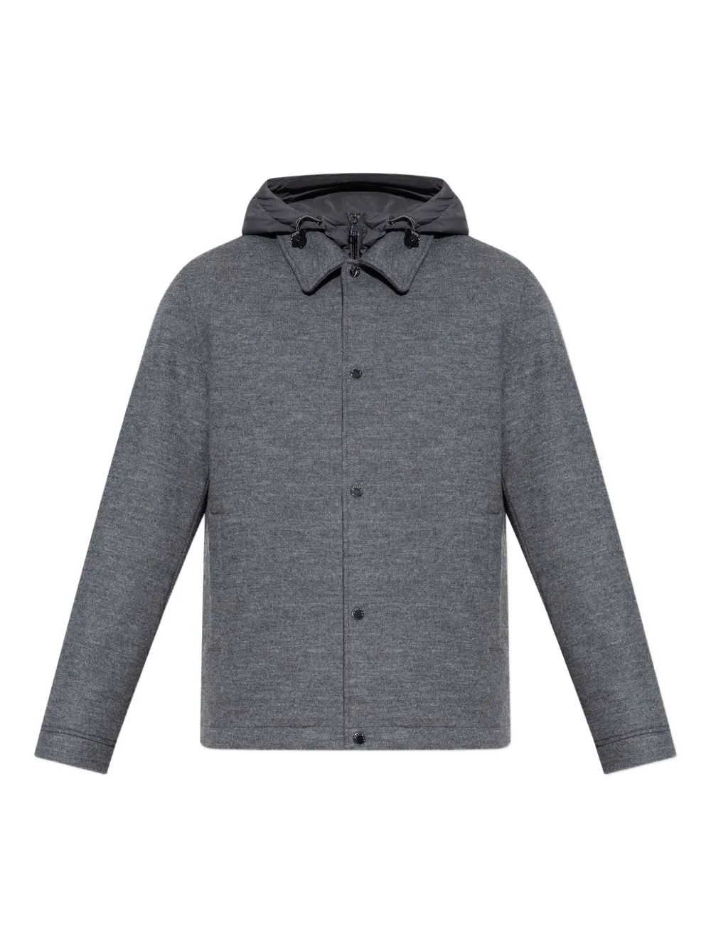 

Куртка-рубашка на пуговицах с капюшоном WOOLRICH, серый