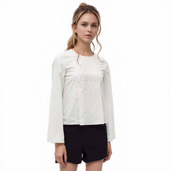 

Топ с длинным рукавом и разрезом спереди Ro & De