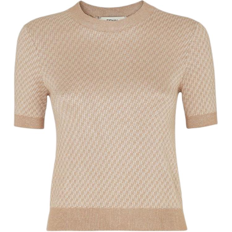 

Короткий рукав вязаный свитер FENDI, коричневый