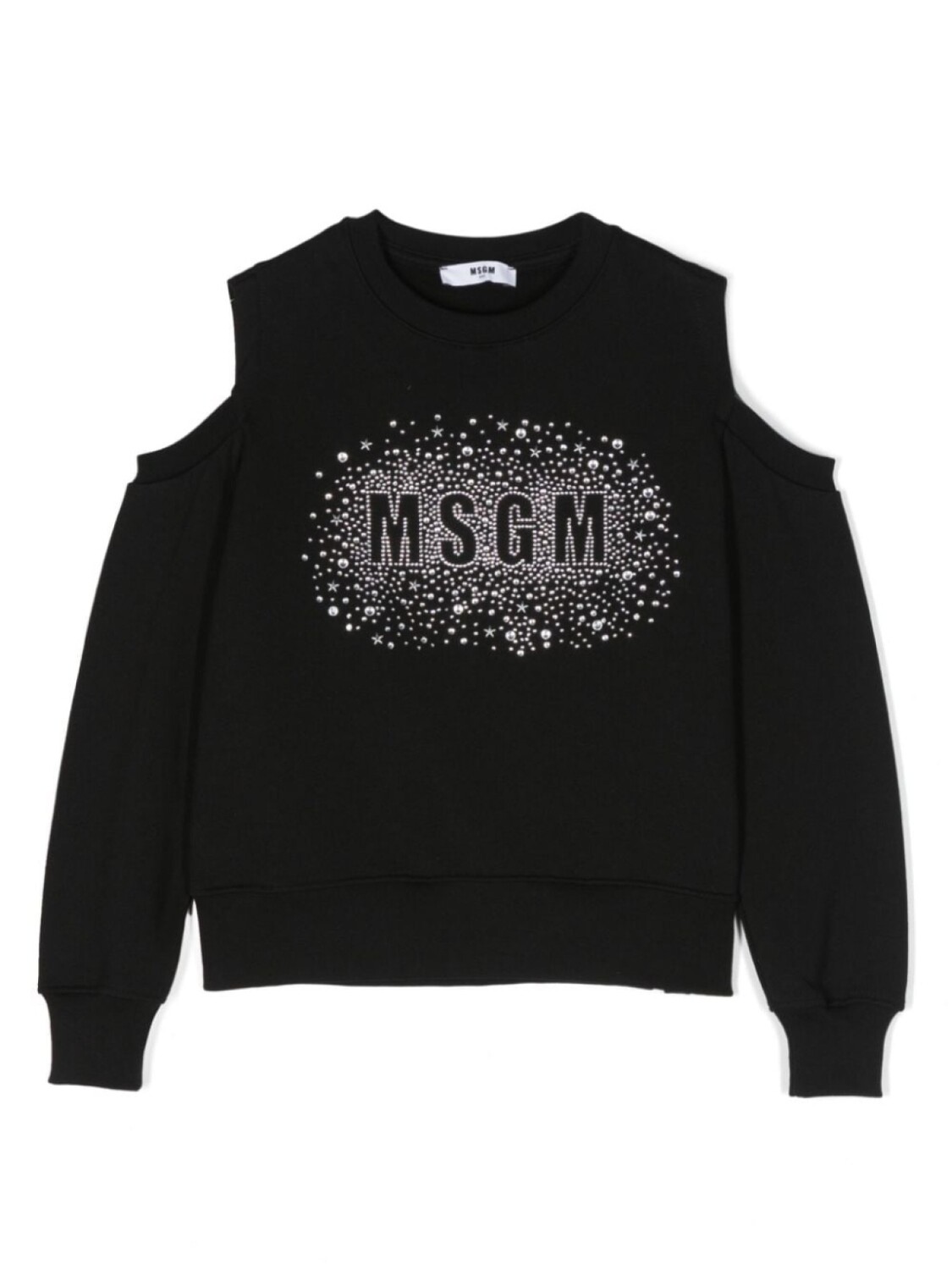 

MSGM Kids толстовка с логотипом и открытыми плечами, черный