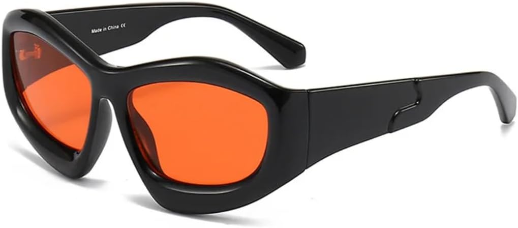 

Женские солнцезащитные очки «кошачий глаз», модные очки для активного отдыха и вождения, защита от УФ-излучения UV400, мужские ретро-очки, многоугольные, красные и желтые UUPTTPL, Black Red