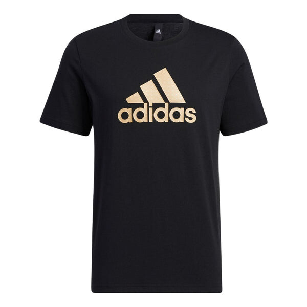 

Футболка adidas Large Logo Printing Round Neck Pullover Sports Short Sleeve Black, мультиколор