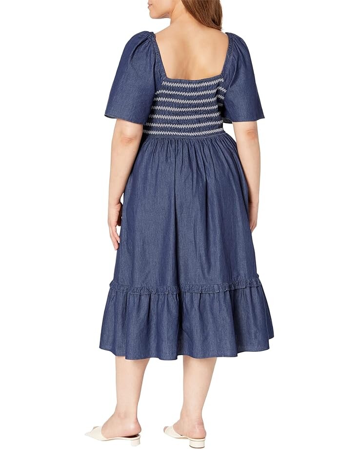 

Платье Draper James Plus Size Deana Smocked Dress, цвет Dark Wash