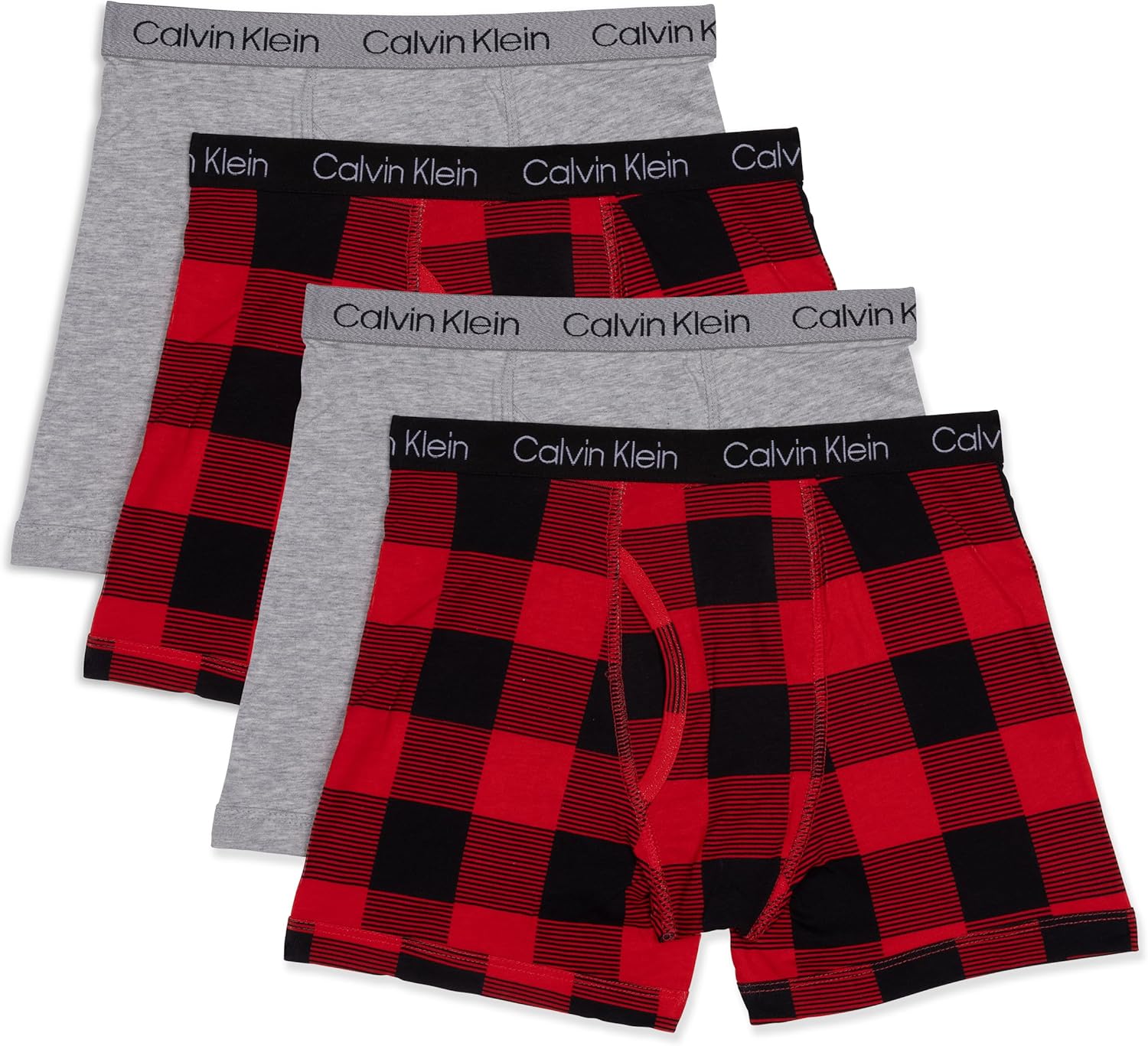 

Комплект из 4 трусов-боксеров Calvin Klein для мальчиков, Heather Grey/Buffalo Plaid