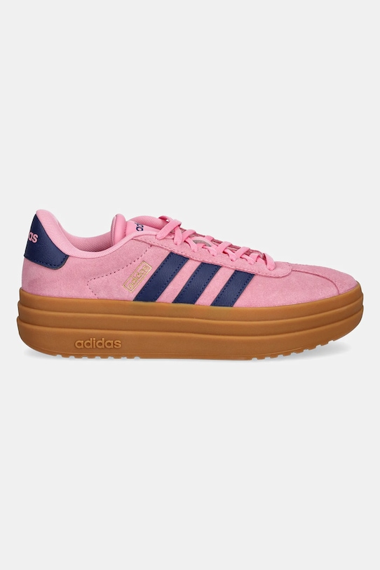 Замшевые кроссовки VL Court Bold Adidas, розовый — фото 2