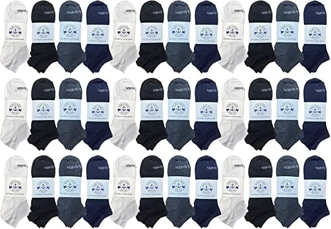 Yacht & Smith, 24 пары тонких, удобных, легких, дышащих спортивных носков оптом, 24 Pair Asst Colors 6-8