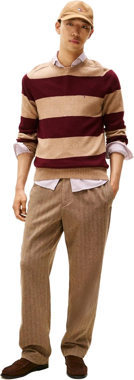 Свитер-пуловер Tommy Hilfiger из кашемира, Safari Canvas Heather/Deep Burgundy Heather — фото 3