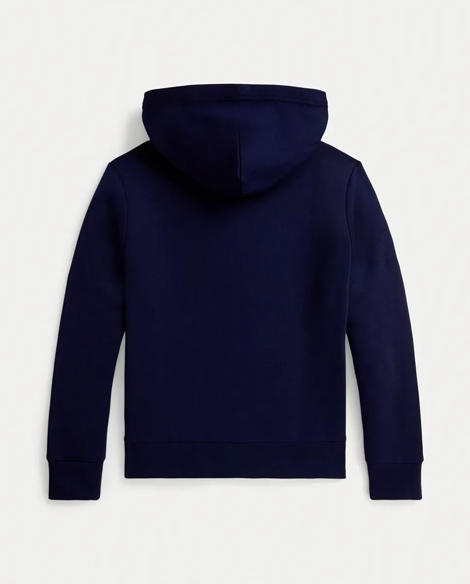 Толстовка с капюшоном для мальчика из флиса с тройной лошадкой Polo Ralph Lauren, темно-синий — фото 2