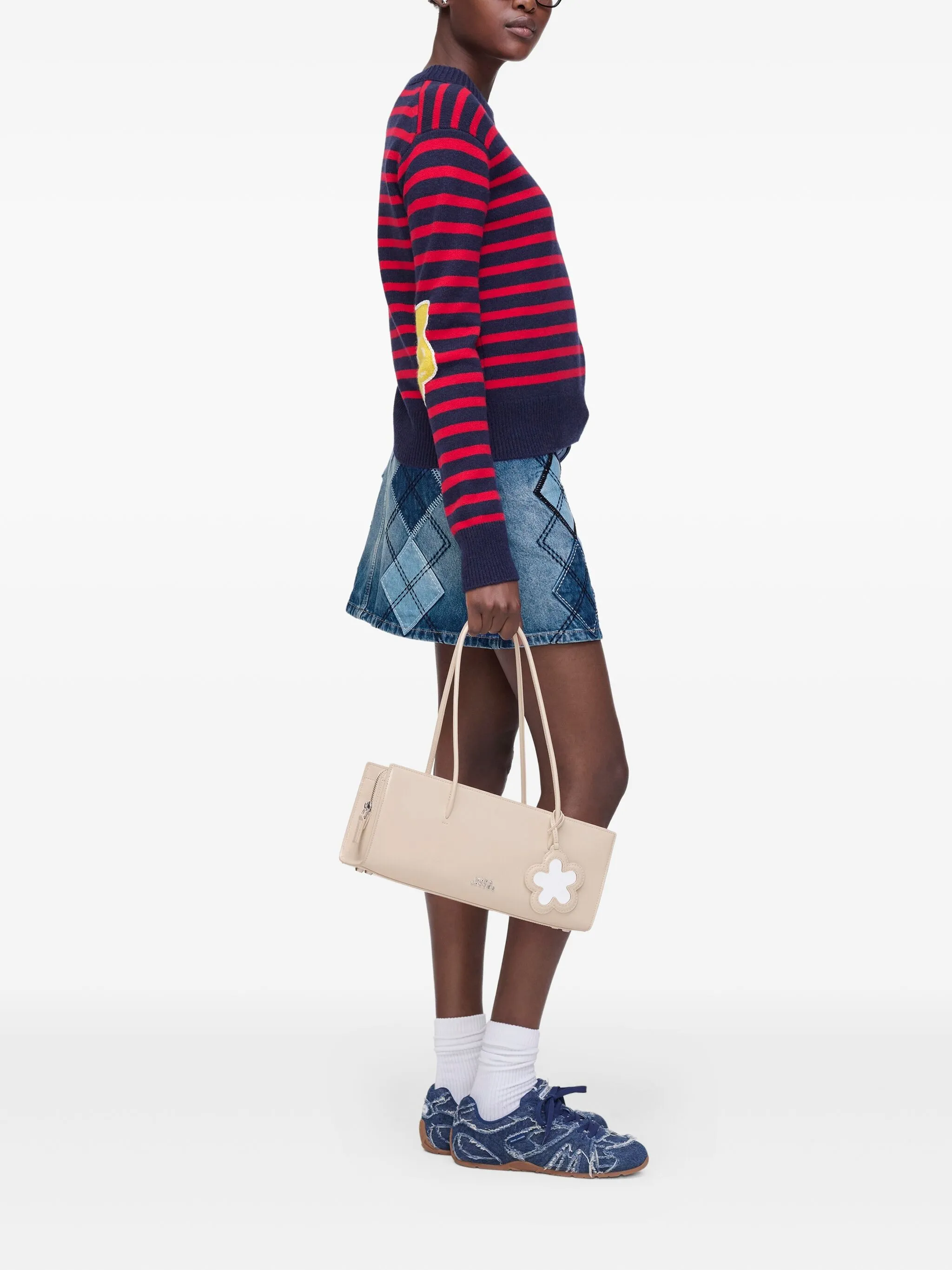 Полосатый свитер с цветочным декором Marc Jacobs, красный — фото 2