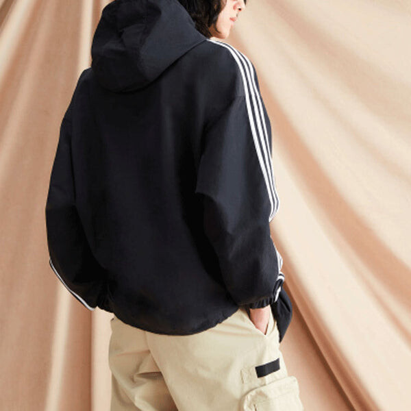 Толстовка adidas originals Contrasting Colors Stripe Half Zipper Hooded Jacket Black, мультиколор — фото 4