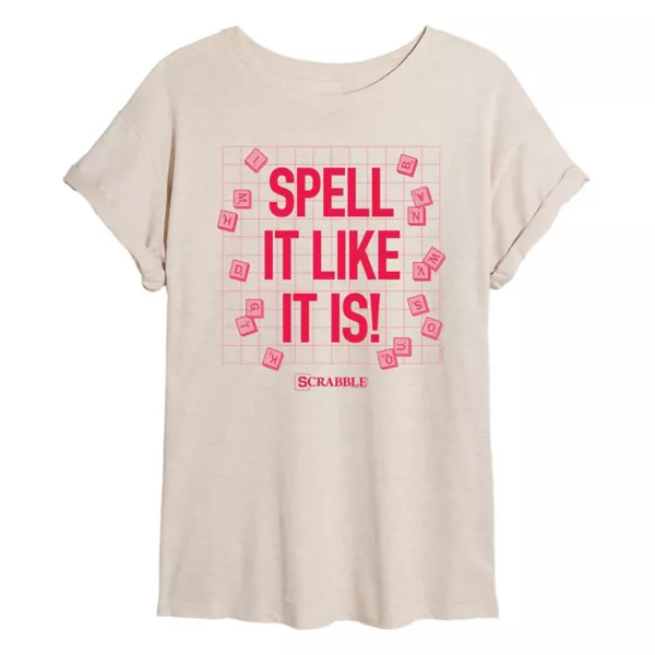 

Детская оверсайз футболка Scrabble "Spell it like it is" Hasbro, бежевый