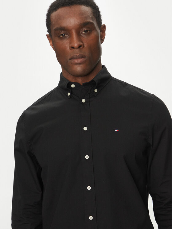 Рубашка обычного кроя Core Flex MW0MW39988 Tommy Hilfiger, черный — фото 4