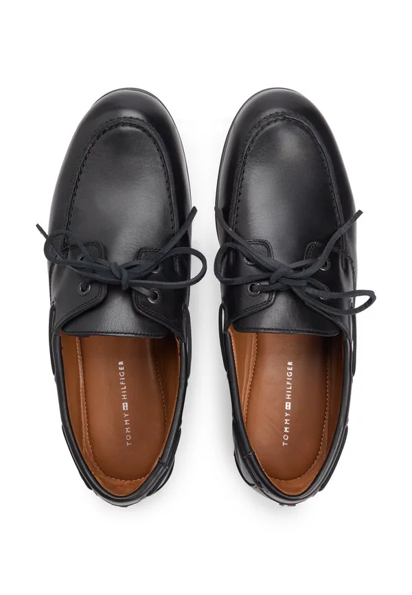 Кожаные гибкие лодочные туфли Tommy Hilfiger, Black — фото 4
