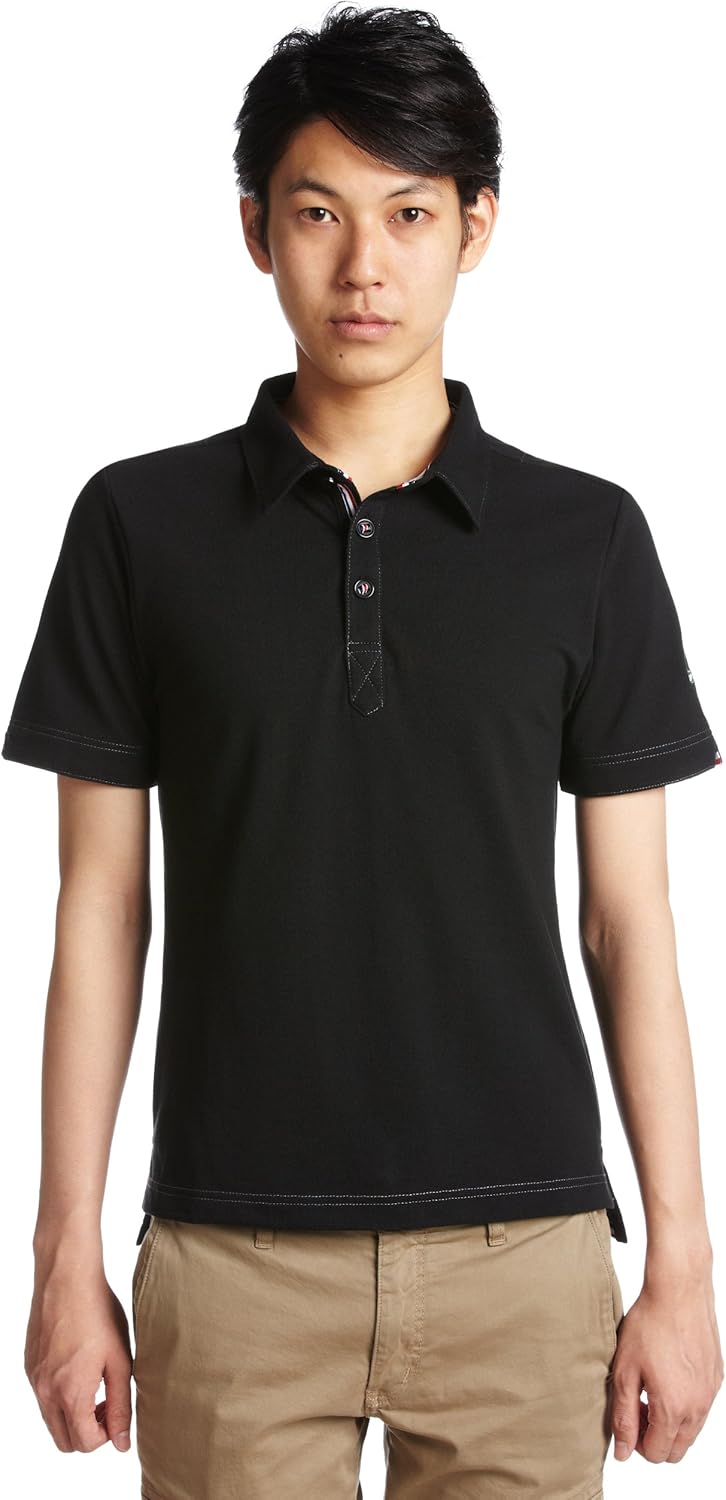 

Морская рубашка-поло с отделкой лентой Pincponc, черный