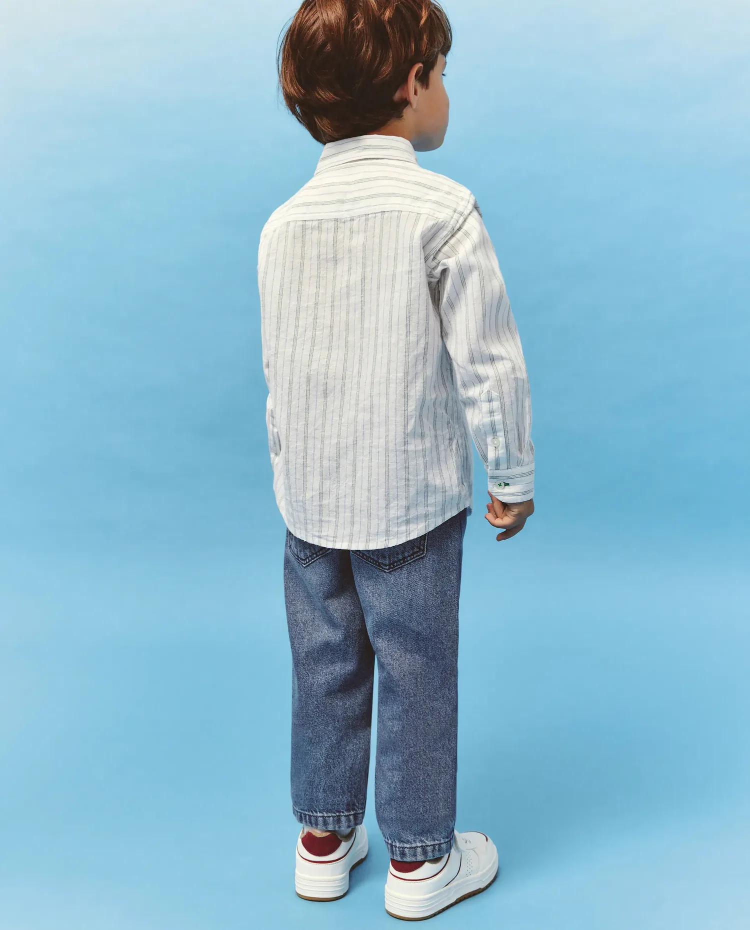 Рубашка с длинным рукавом в полоску с детским узором Kids El Corte Inglés, зеленый — фото 3