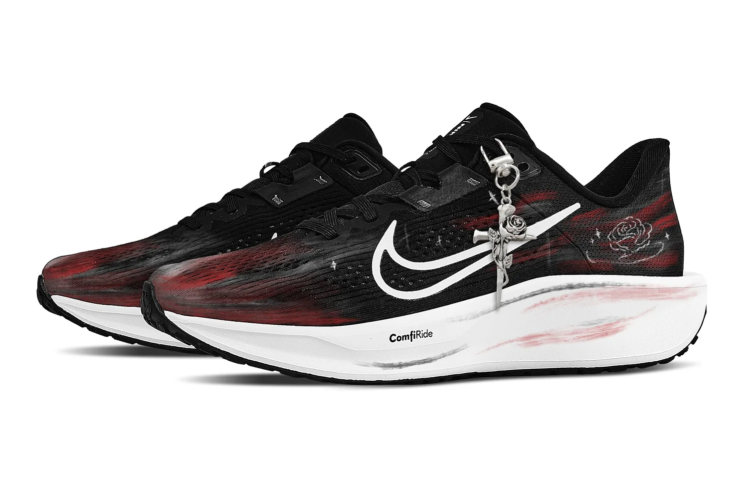Nike Quest 6 Rebound Low top Casual City Commuting Training Running Shoes мужские черно-красные — фото 4