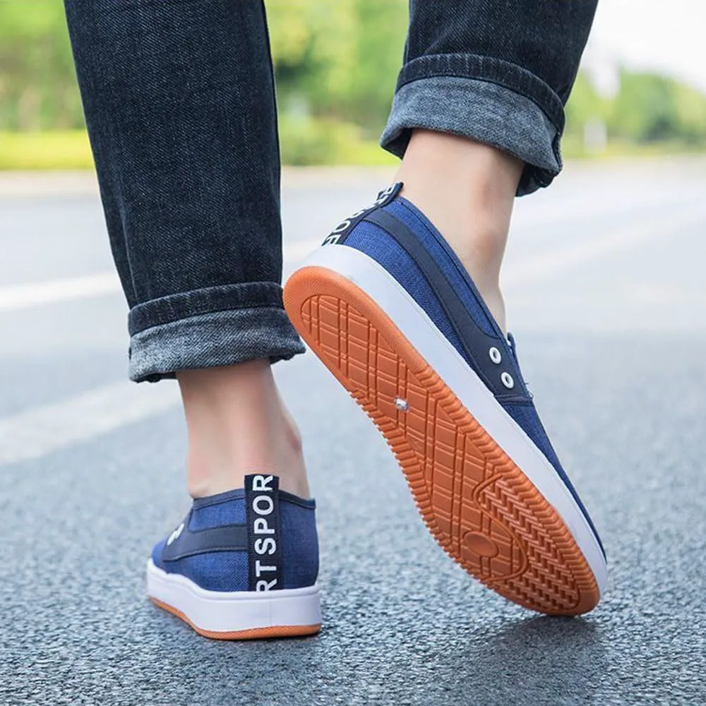 

Мужские лоферы на каждый день, слипоны из хлопка, легкие дышащие обувь для ходьбы и вождения на все сезоны Ktprniy, синий