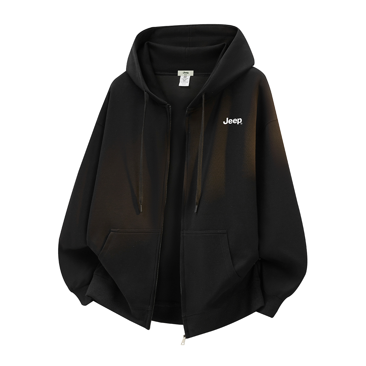 

Толстовка Unisex Hooded Moderate Cardigan Jeep, pure черный (fleece-lined)