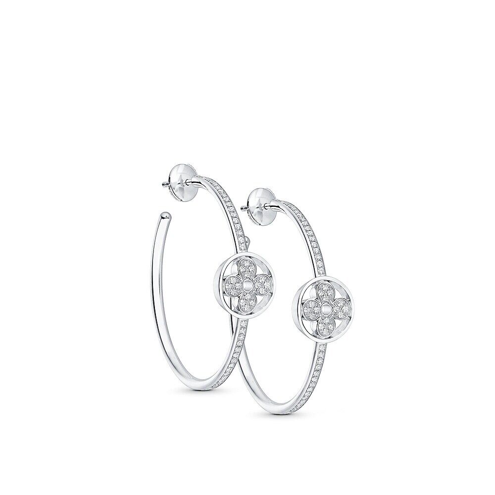 

Серьги-кольца Idylle Blossom, белое золото и бриллианты Louis Vuitton, серебряный