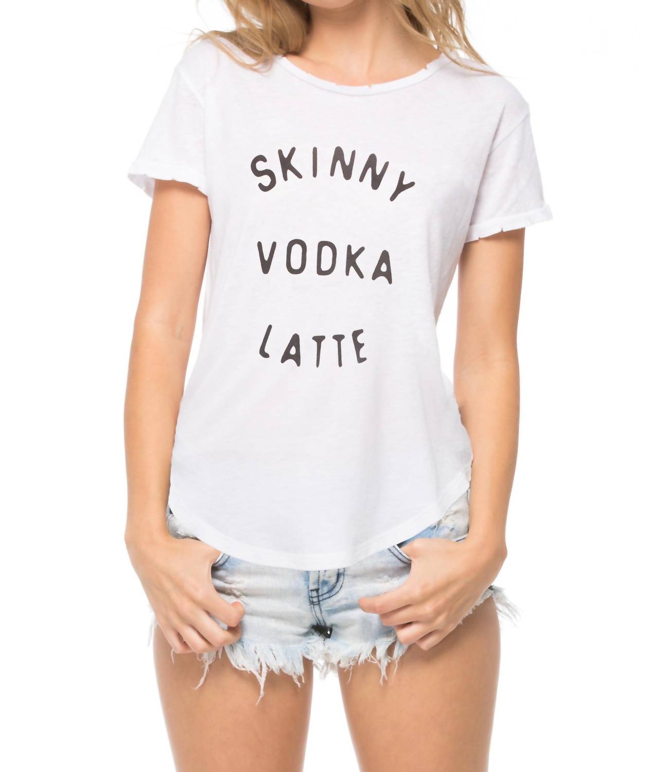

Футболка Valerie Skinny Vodka Latte с V-образным вырезом, белая South Parade, белый