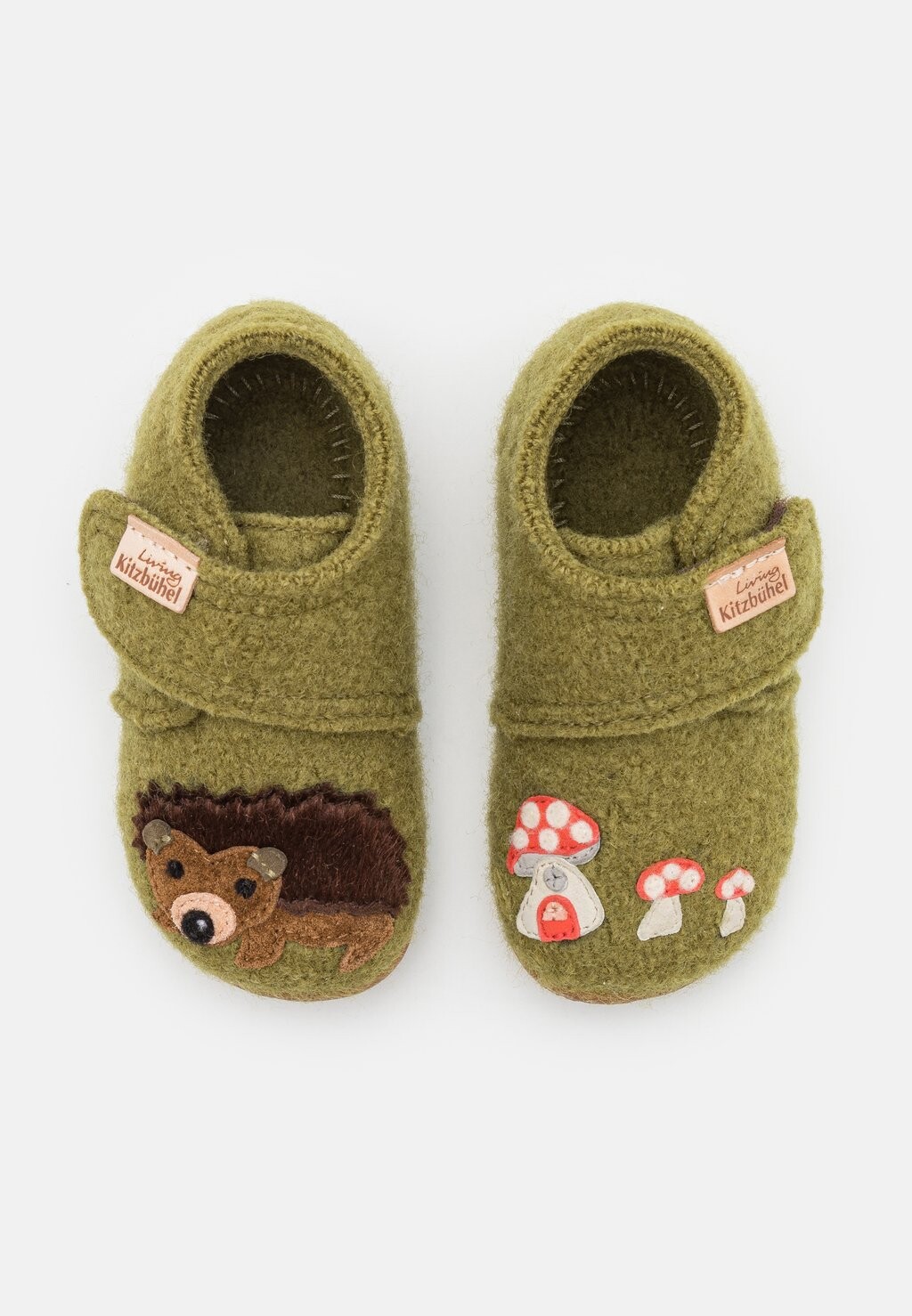 

Тапочки Babyklettschuh Igel Und Pilz Unisex Living Kitzbühel, цвет olive oil