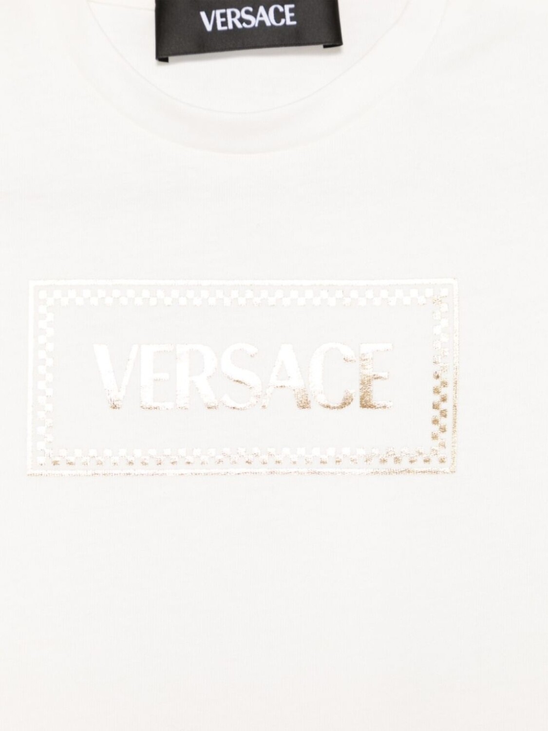 Футболка с принтом логотипа в стиле винтаж 90-х Versace Kids, белый — фото 3