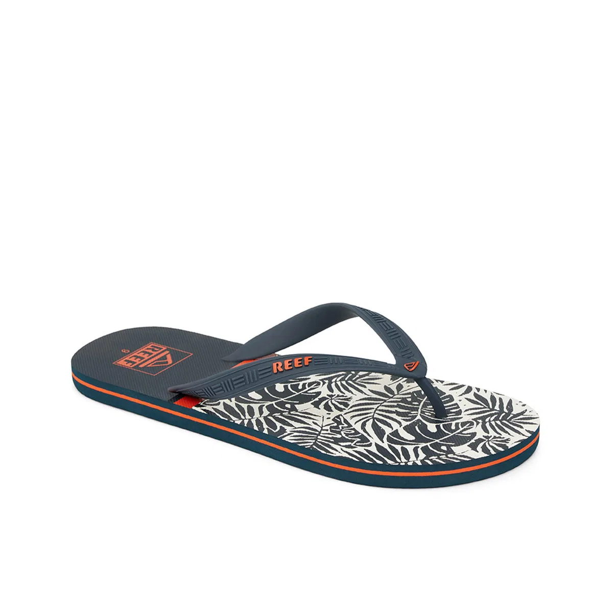 Мужские флип-флопы Reef Seaside Prints тёмно-сине-оранжевые тропические от Reef — фото 2