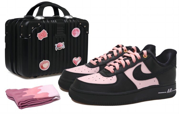 

Кроссовки Nike Air Force 1 Skateboard Shoes Women's Low-Top Black Pink