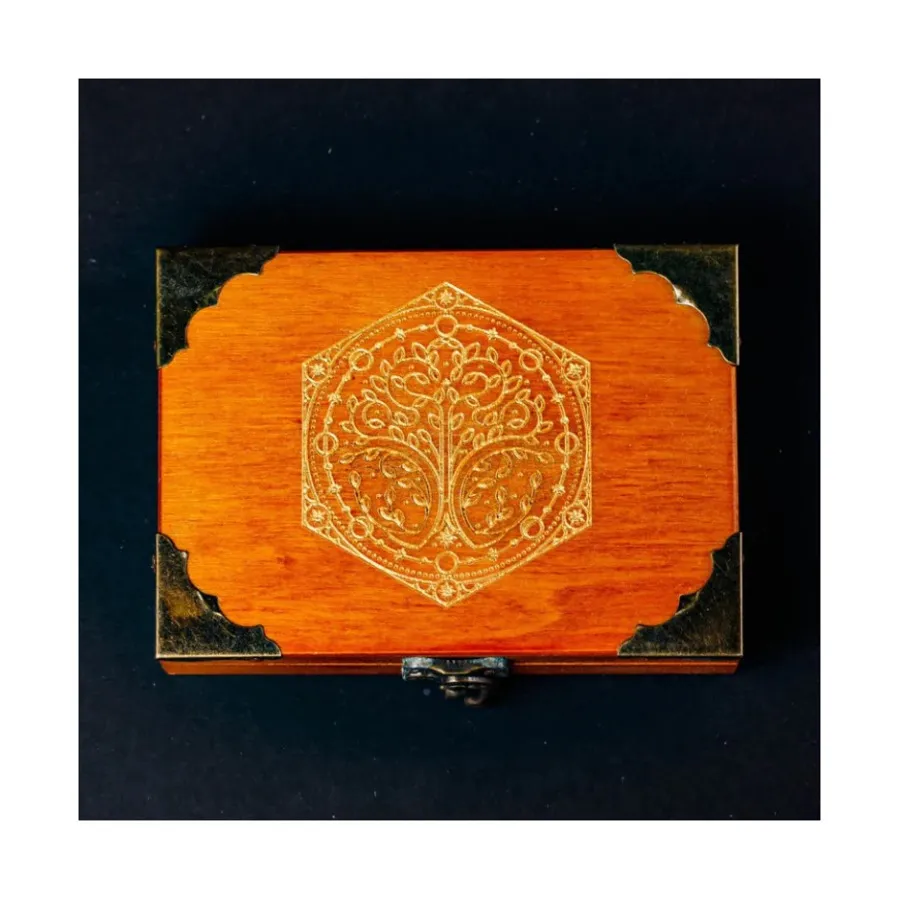 

Деревянная коробка для игральных костей в стиле ретро - мотив листьев, Dice Boxes & Trays (Crystal Maggie)