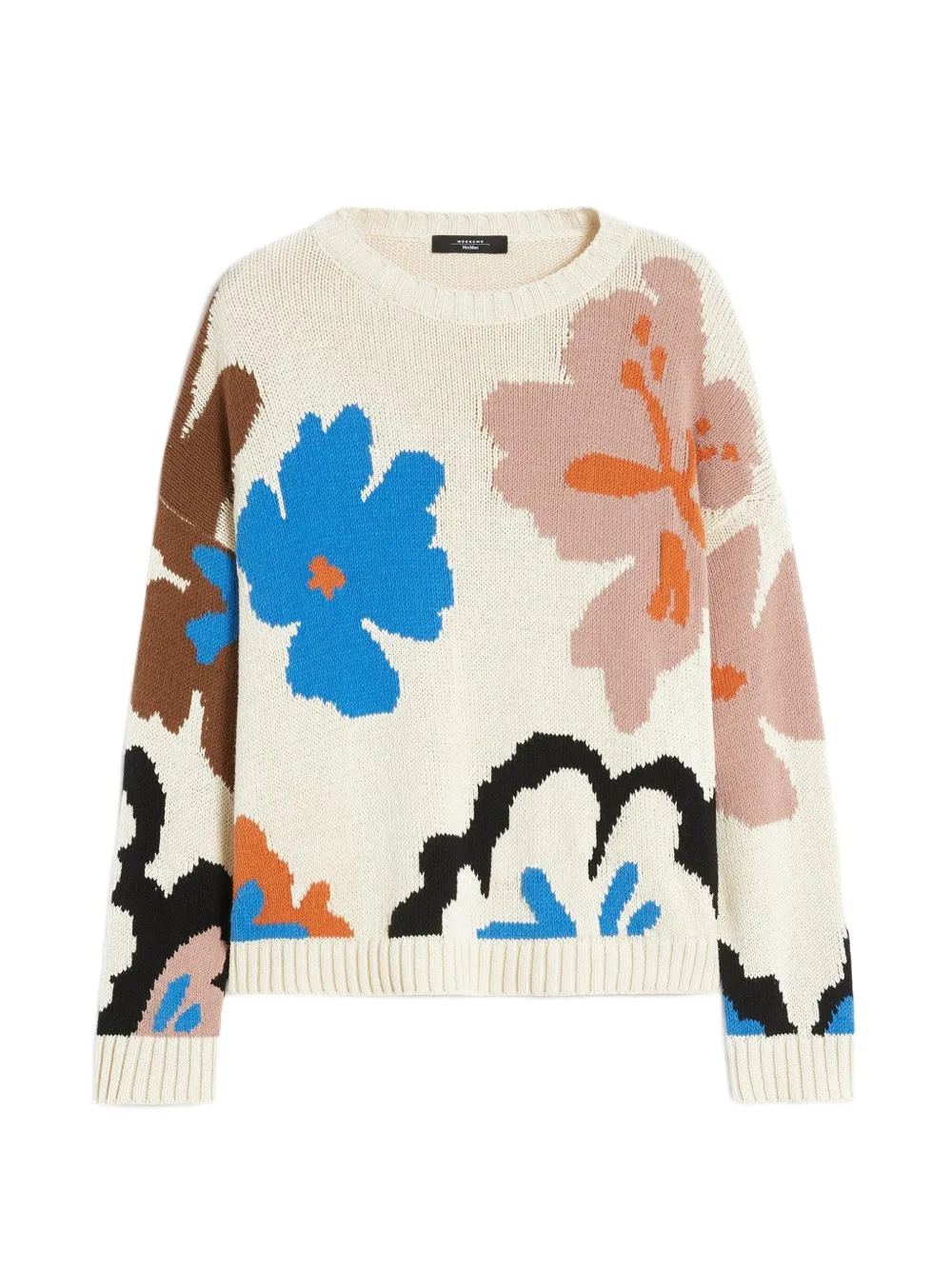 

Свитер с цветочным принтом Max Mara, бежевый